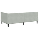 vidaXL Sarokágy keret fejtámlával Világosszürke 90 cm x 190 cm Bársony