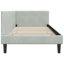 vidaXL Sarokágy keret fejtámlával Világosszürke 90 cm x 190 cm Bársony