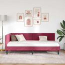 vidaXL Sarokágy keret fejtámlával Bordó 90 cm x 190 cm Bársony