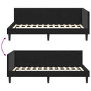 vidaXL Sarokágy keret fejtámlával Fekete 90 cm x 190 cm Bársony