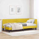 vidaXL Sarokágy keret fejtámlával Sárga 90 cm x 190 cm Bársony