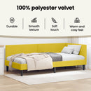 vidaXL Sarokágy keret fejtámlával Sárga 90 cm x 190 cm Bársony