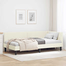 vidaXL Sarokágy keret fejtámlával Krém 90 cm x 190 cm Bársony