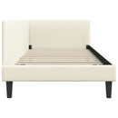 vidaXL Sarokágy keret fejtámlával Krém 90 cm x 190 cm szövet