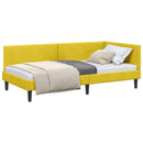 vidaXL Sarokágy keret fejtámlával Sárga 90 cm x 200 cm Bársony