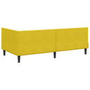 vidaXL Sarokágy keret fejtámlával Sárga 90 cm x 200 cm Bársony