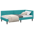 vidaXL Sarokágy keret fejtámlával Türkiz 90 cm x 200 cm Bársony