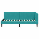 vidaXL Sarokágy keret fejtámlával Türkiz 90 cm x 200 cm Bársony