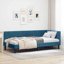 vidaXL Sarokágy keret fejtámlával Kék 100 cm x 200 cm Bársony