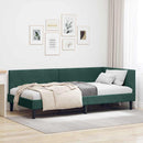 vidaXL Sarokágy keret fejtámlával Sötétzöld 100 cm x 200 cm Bársony