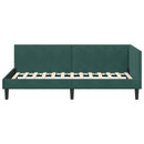 vidaXL Sarokágy keret fejtámlával Sötétzöld 100 cm x 200 cm Bársony