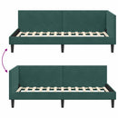 vidaXL Sarokágy keret fejtámlával Sötétzöld 100 cm x 200 cm Bársony