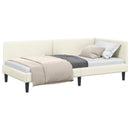 vidaXL Sarokágy keret fejtámlával Krém 100 cm x 200 cm Bársony