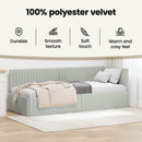 vidaXL Sarokágy keret fejtámlával Világosszürke 80 cm x 200 cm Bársony