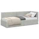 vidaXL Sarokágy keret fejtámlával Világosszürke 80 cm x 200 cm Bársony