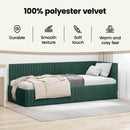 vidaXL Sarokágy keret fejtámlával Sötétzöld 80 cm x 200 cm Bársony