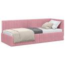 vidaXL Sarokágy keret fejtámlával Rózsaszín 80 cm x 200 cm Bársony