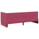 vidaXL Sarokágy keret fejtámlával Bordó 80 cm x 200 cm Bársony