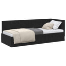 vidaXL Sarokágy keret fejtámlával Fekete 80 cm x 200 cm Bársony
