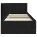 vidaXL Sarokágy keret fejtámlával Fekete 80 x 200 cm Bársony