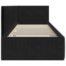 vidaXL Sarokágy keret fejtámlával Fekete 80 cm x 200 cm Bársony