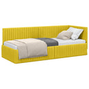 vidaXL Sarokágy keret fejtámlával Sárga 80 cm x 200 cm Bársony