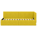 vidaXL Sarokágy keret fejtámlával Sárga 80 cm x 200 cm Bársony