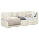 vidaXL Sarokágy keret fejtámlával Krém 80 cm x 200 cm Bársony