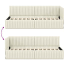 vidaXL Sarokágy keret fejtámlával Krém 80 x 200 cm Bársony