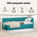 vidaXL Sarokágy keret fejtámlával Türkiz 80 cm x 200 cm Bársony