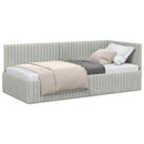 vidaXL Sarokágy keret fejtámlával Világosszürke 90 cm x 190 cm Bársony