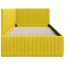 vidaXL Sarokágy keret fejtámlával Sárga 90 cm x 190 cm Bársony