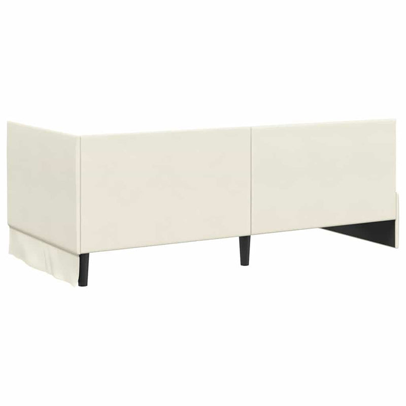 vidaXL Sarokágy keret fejtámlával Krém 90 x 190 cm Bársony