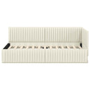 vidaXL Sarokágy keret fejtámlával Krém 90 x 190 cm Bársony