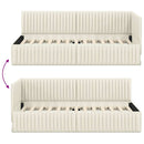 vidaXL Sarokágy keret fejtámlával Krém 90 x 190 cm Bársony