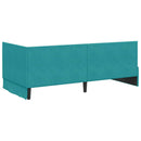 vidaXL Sarokágy keret fejtámlával Türkiz 90 cm x 190 cm Bársony
