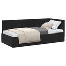 vidaXL Sarokágy keret fejtámlával Fekete 90 cm x 200 cm Bársony