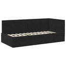 vidaXL Sarokágy keret fejtámlával Fekete 90 cm x 200 cm Bársony