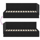 vidaXL Sarokágy keret fejtámlával Fekete 90 x 200 cm Bársony