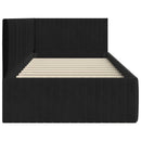 vidaXL Sarokágy keret fejtámlával Fekete 90 x 200 cm Bársony