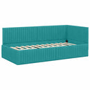 vidaXL Sarokágy keret fejtámlával Türkiz 90 cm x 200 cm Bársony