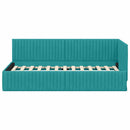 vidaXL Sarokágy keret fejtámlával Türkiz 90 cm x 200 cm Bársony