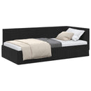 vidaXL Sarokágy keret fejtámlával Fekete 100 cm x 200 cm Bársony