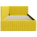 vidaXL Sarokágy keret fejtámlával Sárga 100 cm x 200 cm Bársony