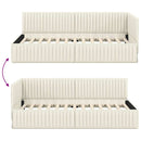 vidaXL Sarokágy keret fejtámlával Krém 100 x 200 cm Bársony