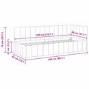 vidaXL Sarokágy keret fejtámlával Kék 80 cm x 200 cm szövet