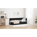 vidaXL Sarokágy keret fejtámlával Fekete 80 cm x 200 cm Bársony