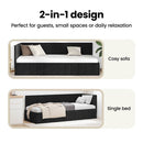 vidaXL Sarokágy keret fejtámlával Fekete 80 cm x 200 cm Bársony