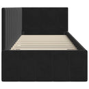 vidaXL Sarokágy keret fejtámlával Fekete 80 x 200 cm Bársony