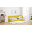 vidaXL Sarokágy keret fejtámlával Sárga 80 cm x 200 cm Bársony